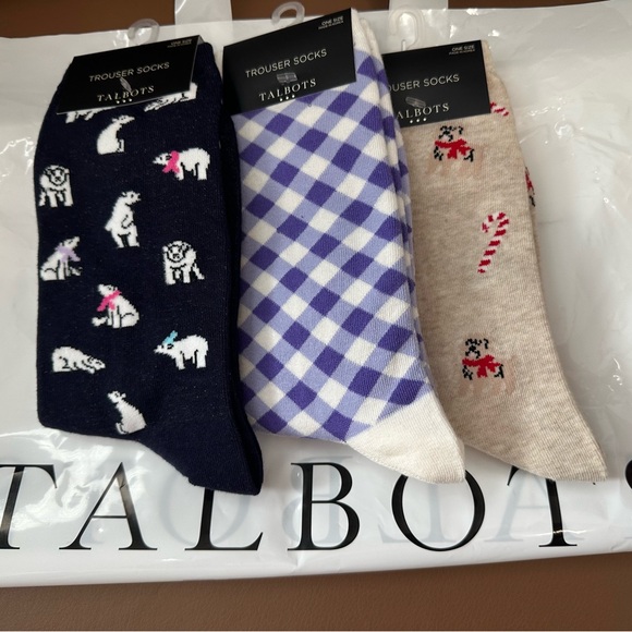 Talbots Classic Women’s Trouser Socks - Black, Purple, Beige - Picture 1 of 1